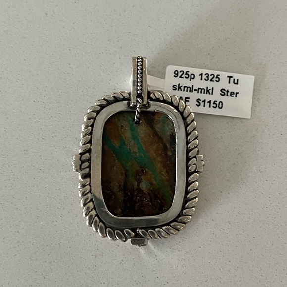 One of a kind 15.00 carats Hachita Turquoise 925 pendant - Picture 10 of 12